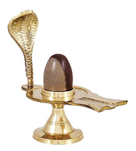 Narmadeshwar Shiva Linga on Brass Base