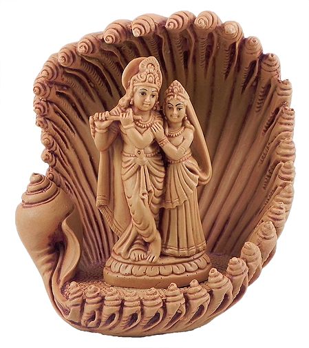 Radha Krishna inside Conch