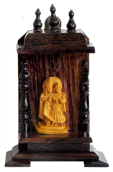 Radha Krishna in a Wooden Temple