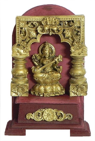 Goddess Saraswati Sitting on a Lotus