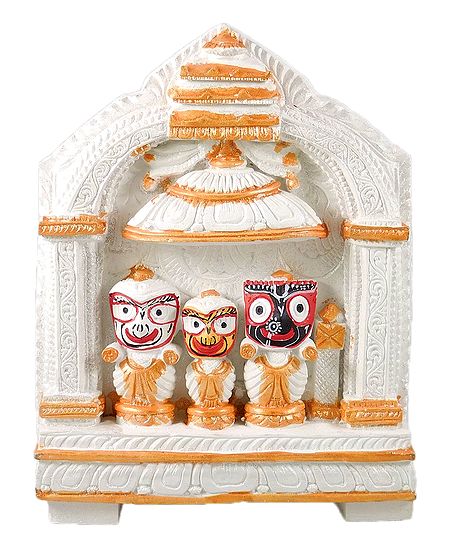 Jagannath, Balaram, Subhadra in White Temple