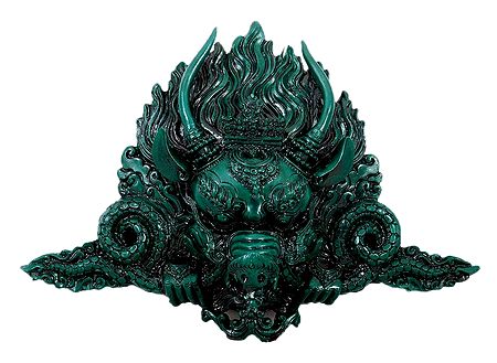 Dark Cyan Garuda Face - Wall Hanging Mask
