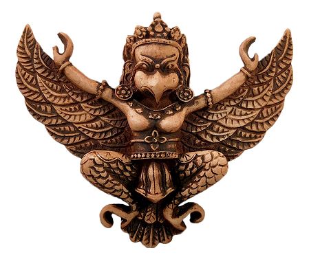 Brown Garuda, The Vahana of Lord Vishnu - Stone Statue - Wall Hanging