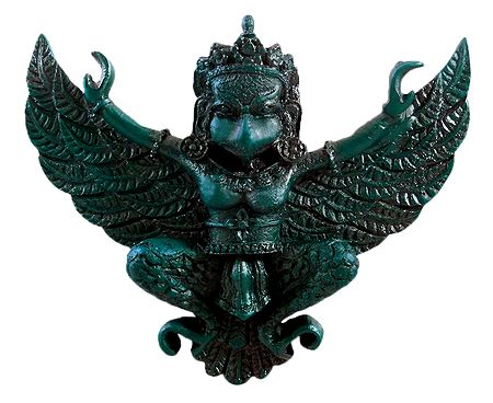 Blue Garuda, The Vahana of Lord Vishnu - Stone Statue - Wall Hanging