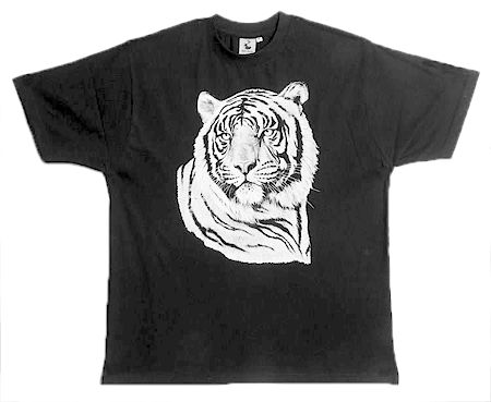 Black T-Shirt with Tiger Print