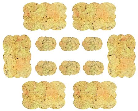 Set of Six Sal Leaf Dining Table Mats and Coasters