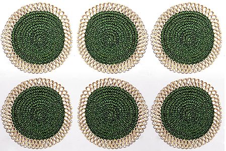 Six Hand Woven Round Dining Table Mats