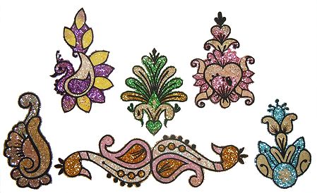Set of 6 Multicolor Glitter Tattoos