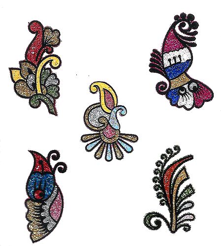 Set of 5 Multicolor Glitter Tattoos