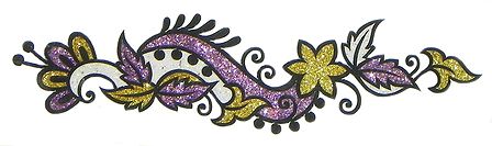 Mauve with White and Golden Glitter Tattoo