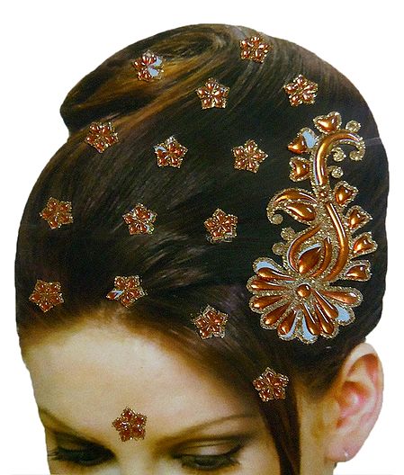 Stone Studded Stick-on Hair, Forhead and Ear Decoration 