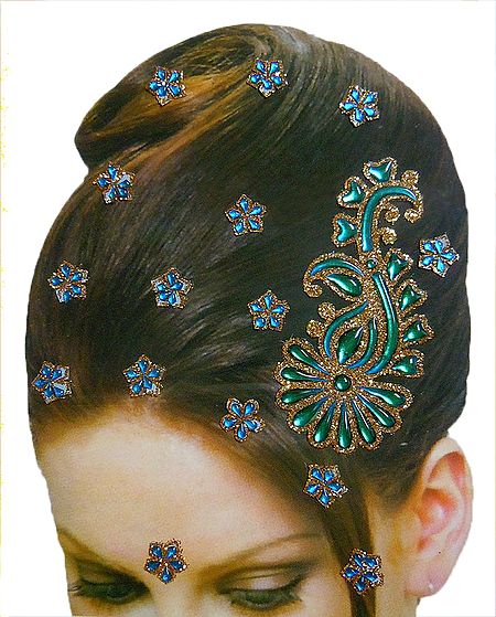 Stone Studded Stick-on for Hair, Forehead and Ear