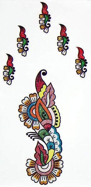 Multicolor Sticker Mehendi for Hand and Body Decor