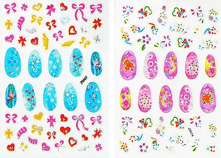 Printed Flower Sticker for Nails