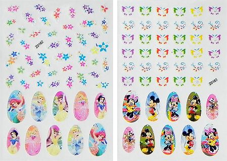Printed Barbie and Cartoon Sticker for Nails