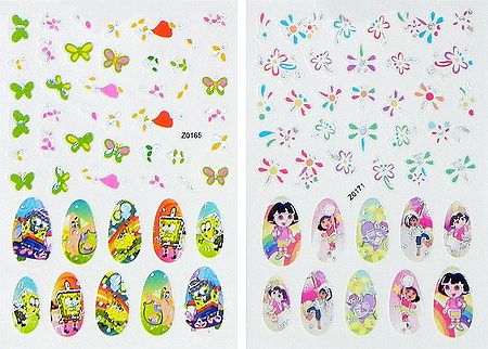 Printed Cartoons and Dolls Sticker for Nails