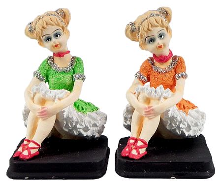 Set of 2 Cute Doll Statue