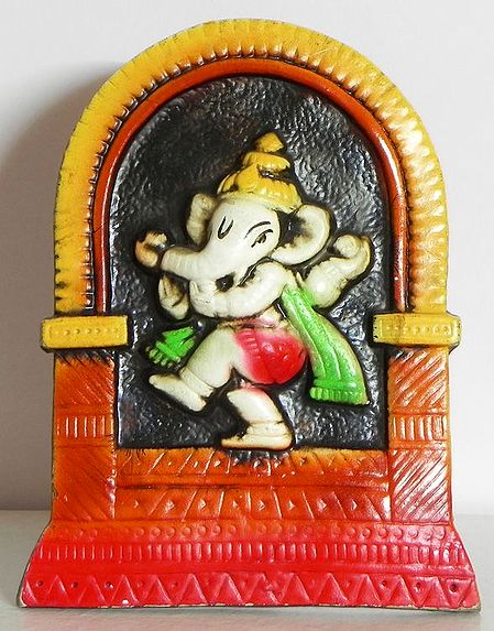 Dancing Ganesha on a Window - Wall Hanging