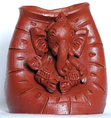 Ganesha - Terracotta Distorted Flower Vase