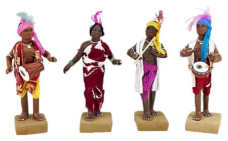 Set of Four Santhal Dancers