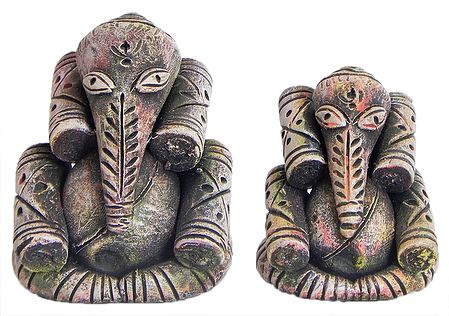 Pair of Abstract Ganesha