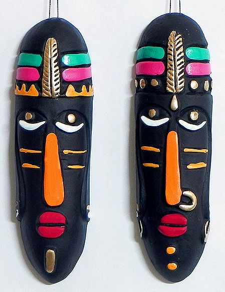 Masks of a Tribal Couple - Wall Hanging