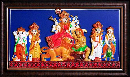 Mahishasuramadini Durga - Terracotta Wall Hanging
