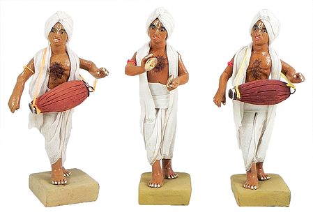Three Vaishnava Dhol Players