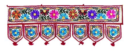Embroidered Cloth Door Toran - (Decorative Door Hanging)