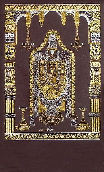 Balaji - (Silver and Golden Glitter Painting)