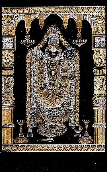 Balaji - (Silver and Golden Glitter Painting)