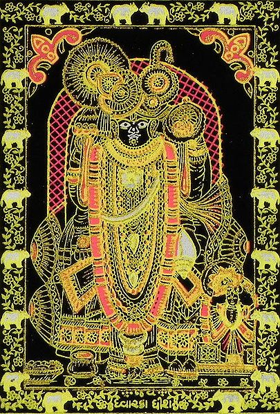 Srinathji  - (Golden Glitter Painting)