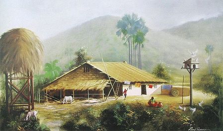 Indian Village Scene