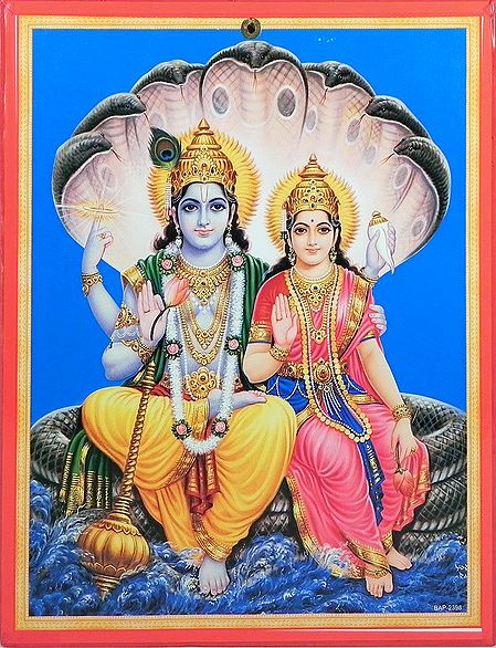 Vishnu with Lakshmi - Wall Hanging