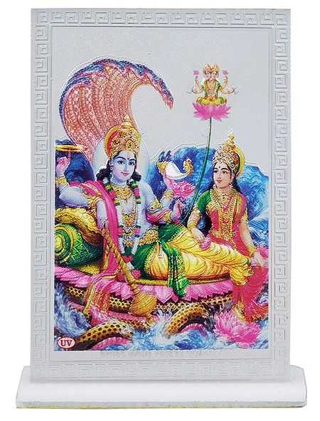 Vishnu with Lakshmi Framed Picture for Car Dashboard