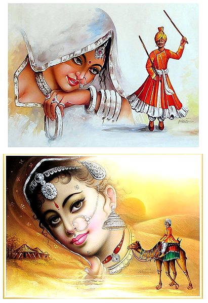 Rajasthani People - Set of 2 Posters