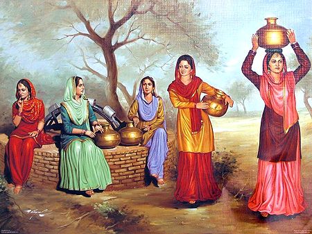 Punjabi Ladies Near a Village Well
