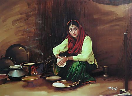Punjabi Lady Making Roti