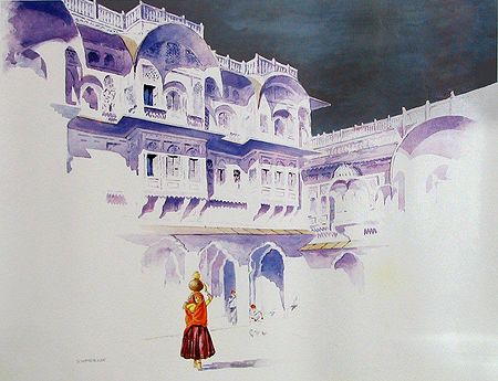 A Rajasthani Belle in Front of Jodhpur Fort