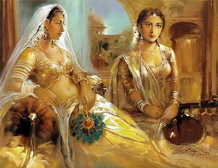 Rajput Princess and Her Maid