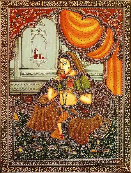 The Rajput Princess Adorning Herself