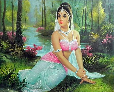 Shakuntala Waiting for Her Beloved King Dushyanta