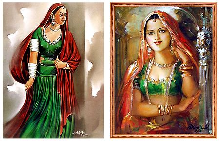 Rajasthani Women - Set of 2 Posters