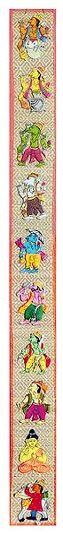 Wooden Dashavatar Cut Out on Mat - Wall Hanging