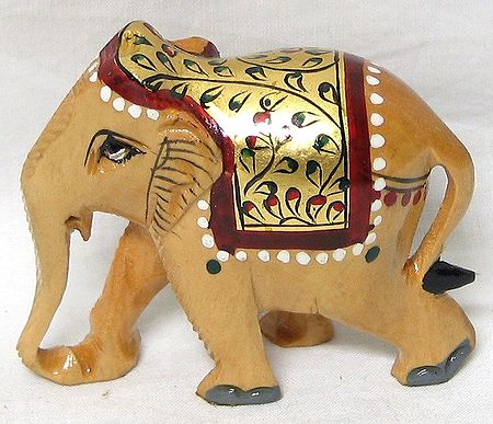 Elephant with Golden and Colorful Painting