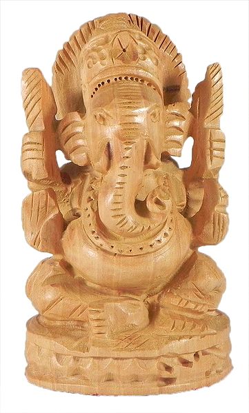 Wood Carved Ganesha