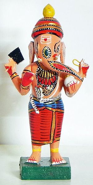 Lord Ganesha Wearing Red Dhoti