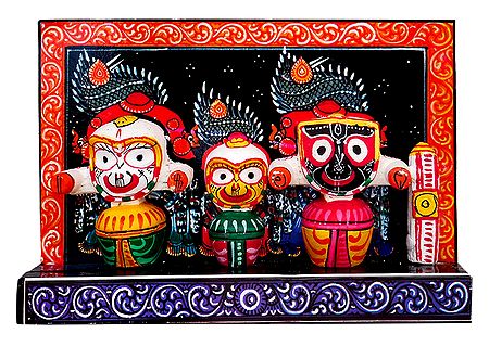 Decorated Jagannath, Balaram and Subhadra