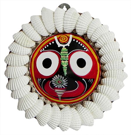 Jagannath Face Decorated with Shells (wall Hanging)