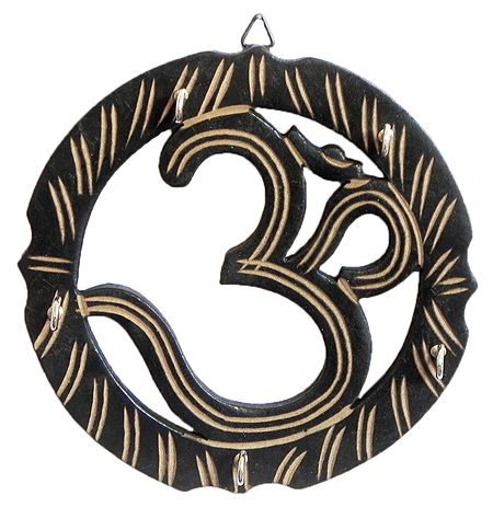 Om Key Rack with Five Hooks - Wall Hanging